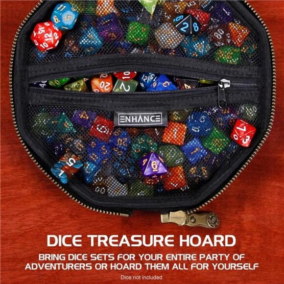 DND Dice Tray and Case - DND Dice Holder for up to 150D&D Dice with Rugged Shell - Picture 3 of 7